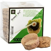 Mises En Bouche Rondes D55 Mm En Feuille De Bambou